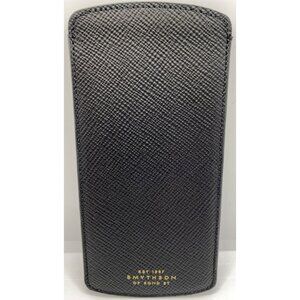 Smythson of Bond Street Panama Glasses Case Black Cross Grain Leather Spain